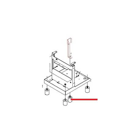 PIEDE D 40X50MM M8 GOMMA - ORQ357