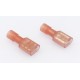SET OF 100 INSULATED FEMALE LUGS 0.5-1.5MM RED-6.3X0.8