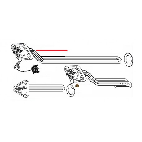 RESISTENCIA 2GP 2600W 220V L 390MM CON PROTECCION - SQ788