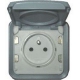 STECKER 2P+T F/B MIT STRAND VON SCHUTZ IP55 PLEXO 16A GRAY