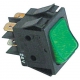 INTERRUPTOR 30X22MM 2POLES LUZ 24V 16A VERDE CONECCION - TIQ79836