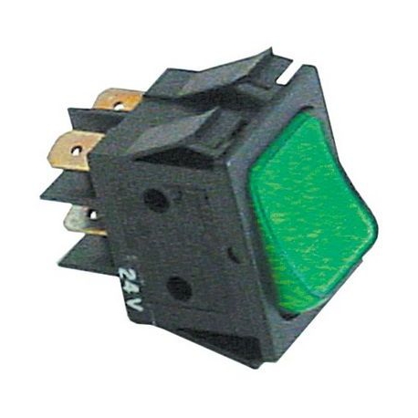 INTERUPTOR 30X22MM 2POLES LIGHT 24V 16A GREEN CONNECTION - TIQ79836