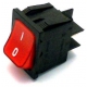 INTERRUPTEUR LUMINEUX ROUGE BIPOLAIRE 250V 16A L:30MM L:22MM