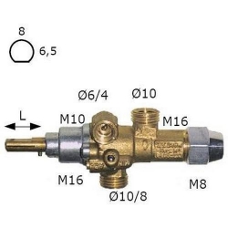 LOT DE 3 ROBINETS GAS PEL21SV M8X1 ORIGEN