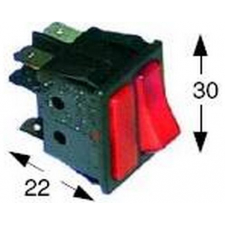 INTERRUTTORE + SPIA 250V 16A ROSSO TMAXI 125Â°C - TIQ8725