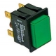 INTERRUPTEUR 30X22MM VERT LUMINEUX 2 POLES 250V 16A - TIQ8724