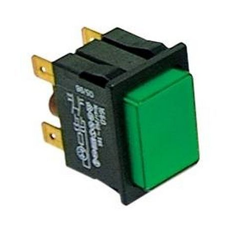 INTERRUPTOR 30X22MM LUZ 2 POLOS 250V 16A VERDE - TIQ8724