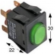 INTERRUPTOR A PULSADOR VERDE 30X22MM 2NO LUZ RACORES - TIQ8057