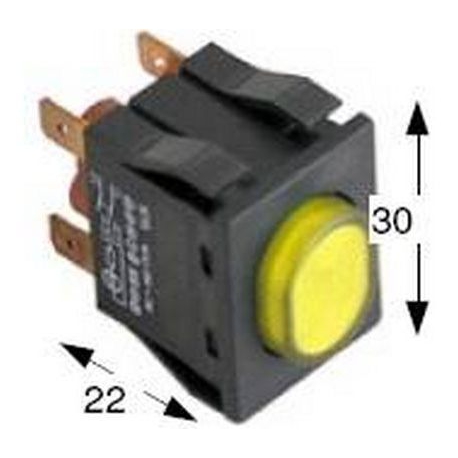 INTERRUPTOR 30X22MM 2 POLOS LUZ 250V 16A AMARILLO - TIQ8058