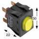 BOTON PULSADOR 30X22MM 250V 16A AMARILLO