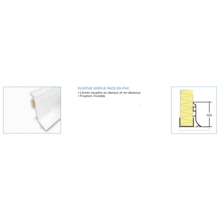 BASEBOARD SIMPLE FACE PVC THE METERS (A COMMANDER PAR MULTIPLE