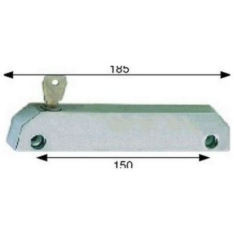 CIERRE CROMADO CON LLAVE 185MM ENTREVIA 150MM - TIQ4702