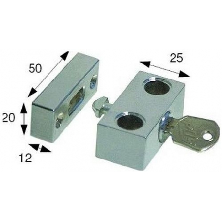 FERMETURE A CLE CHROMEE L:50MM L:20MM H:25/12MM - TIQ4711