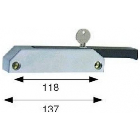 CHIUSURA DI PORTA CON CHIAVE L:138MM TRA ASSE 118MM - TIQ4407