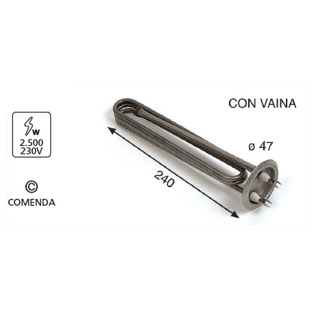 RESISTANCE 2500W 230V 240MM 47DIAM - PQQ906