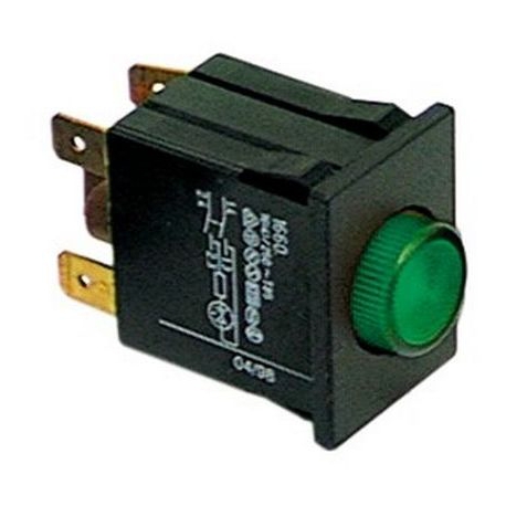 PUSH BUTTON 30X22MM 2 POLES 16A 250V LIGHT GREEN - TIQ62458
