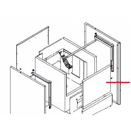 PORTE COULISSANTE INOX Q130 DIM:760X346 ORIGINE - VGQ929