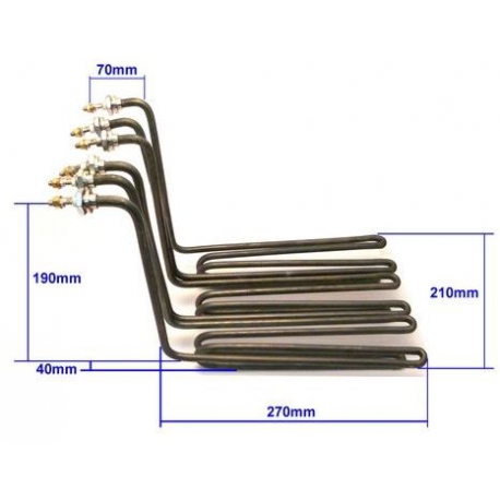 LOT DE 3 RESISTANCES 3X 2000W 230V L:270MM L:73MM H:190MM - TIQ64029