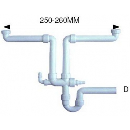 FLUSSO DOPPIO SYPHON BIANCO D=Ã˜40MM 1 1/2'' - TIQ2051