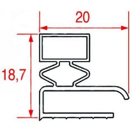 GUARNIZIONE MAGNETICA 620X1530MM BIANCO 3 LATI VECCHIO MODEL - TIQ10784