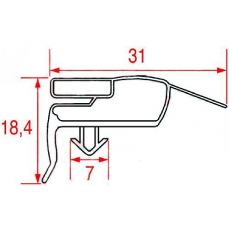 GUARNIZIONE MAGNETICA 641X1535MM GRIGIO PDVX 60 NM - TIQ10709