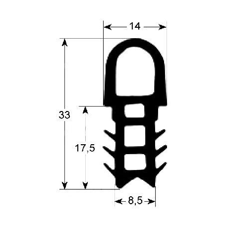 JOINT DE PORTE 625X725MM NOIR - TIQ65287