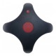 MANIGLIA NERA 4 RAMI CON PASTIGLIA ROSSO MEPLAT 8MM - QZ7666