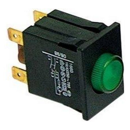 BOUTON POUSSOIR 2 POLES. VERT - TIQ8721