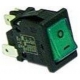 INTERRUPTOR BLANCO A BALANCIN 2POLES VERDE 10A 250V 19X13MM