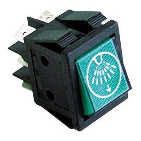 INTERRUPTOR DE BASCULA 16A 250V 30X22MM 85Â° VERDE - TIQ8978