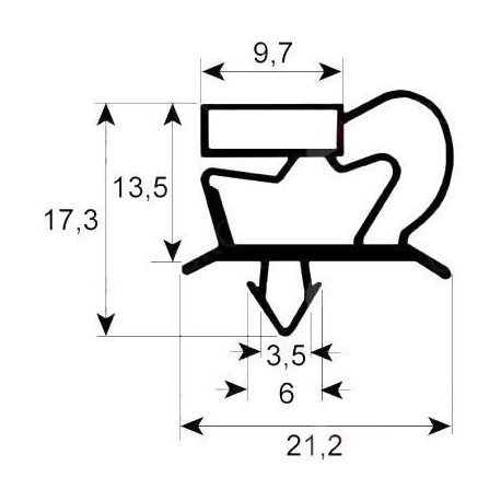 MAGNETIC SNAP-IN GASKET FOR BACKNORM COUNTER DOOR GREY - SEQ092