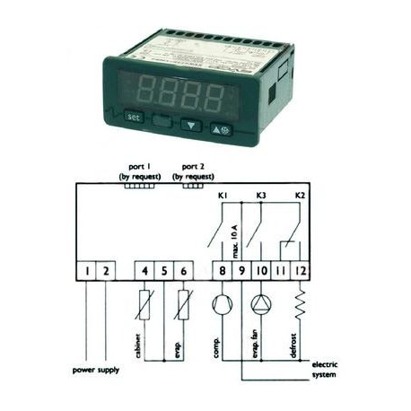 REGULATEUR ELECTRONIQUE EVCO EVK203N7 NTC/PTC 230V 50/60HZ - SEQ012