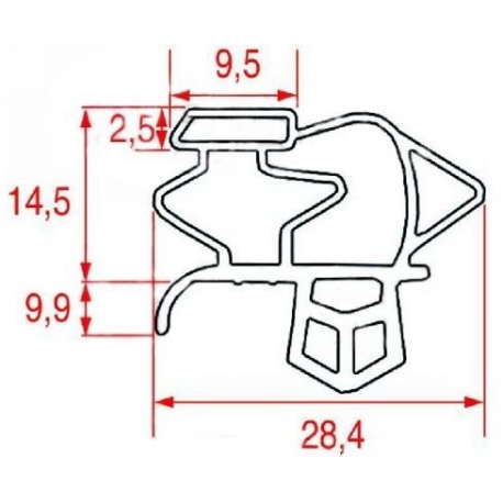 JOINT MAGNETIQUE A CLIPSER L:700MM L:648MM BLANC - SEQ025