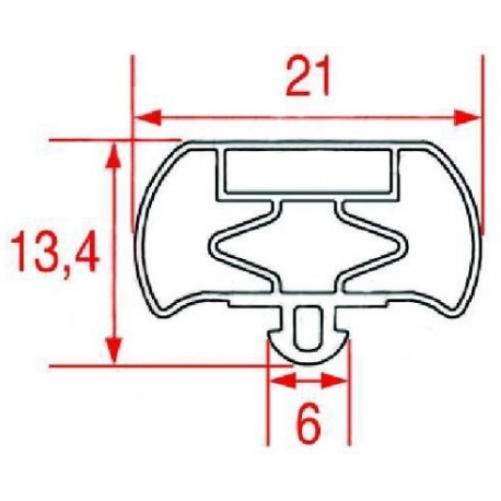 GASKET MAGNETIC WITH CLIPSER L:426MM L:604MM GRAY - SEQ027