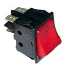 INTERRUPTOR UNIVERSAL 0/I ROJAS 250V 16A 2 POLOS 30X22MM