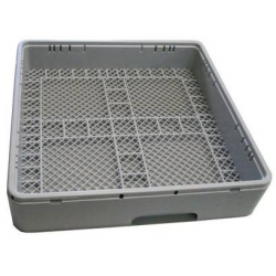 SQUARE PLASTIC CUTLERY BASKET 500X500X100MM FINE MESH