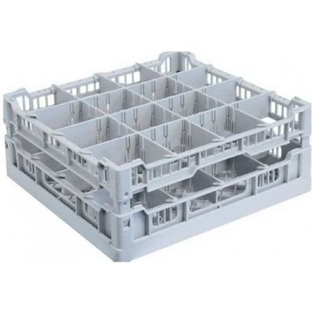 GLASS PLASTIC BASKET 16 CELL 400X400MM H170MM - ITQ402