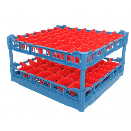 PANIER A VERRES L 500MM LAR. 500MM H 230MM 49 COMPARTIMENTS 63X63MM FRIES RACK - ITQ447