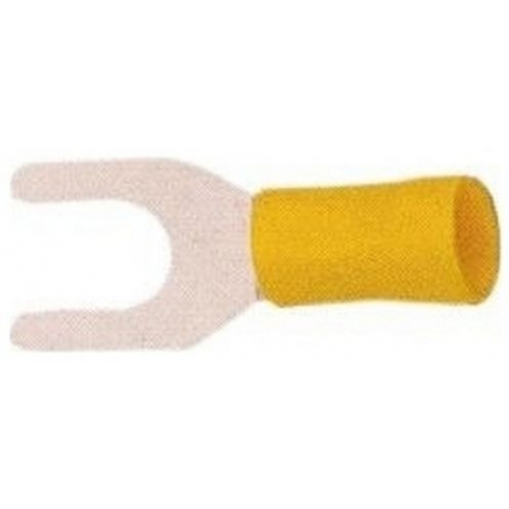 EMBOUT FOURCHE ISOLE PER M6 4.0-6.0MMÂ² JAUNE PAR 100P. - TIQ3203