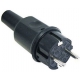 BLACK RUBBER STRAIGHT MALE PLUG PROTECTED CONTACT