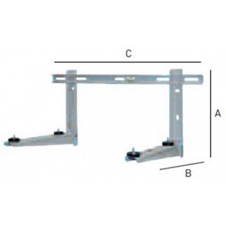 SOPORTE MURO CON BULLE DE NIVEL 700X420X380 EPOXY - SEQ649