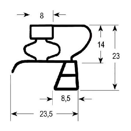 DOOR GASKET 385X610MM 1/1 BROWN - TIQ65255