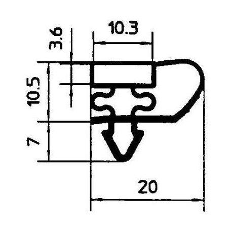 JOINT DE PORTE 410X202MM 1/3 - TIQ65395