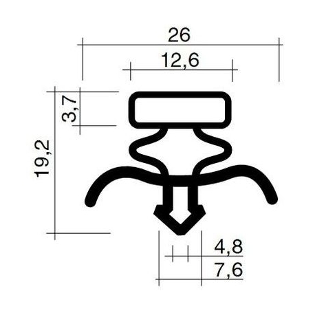 GUARNIZIONE DE PORTO DE FRIGO 2.5M GRIGIO - TIQ63889