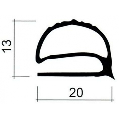JUNTA PVC PLANO GRIS POR METRO SIN BANDA MAGNETICA - TIQ63955