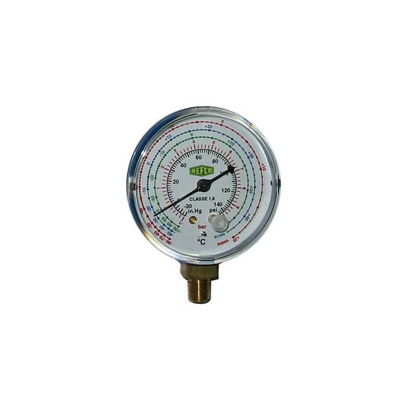 MANOMETER LOW PRESSURE R22 R134A R410A/R407C Ø80MM 1/8 NPT