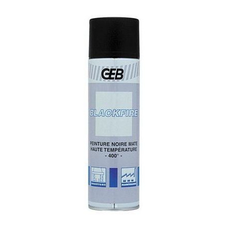 BOMBE PEINTURE HAUTE TEMP 400Â° 500ML NOIRE MATE - IQ6041