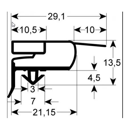 DICHTUNG MAGNETIC L:580MM L:407MM - TIQ10643