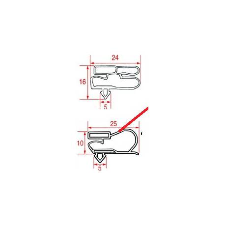 DICHTUNG MAGNETIC FUR KIC40 MIT SENKER L:1705MM L:570MM - TIQ10397