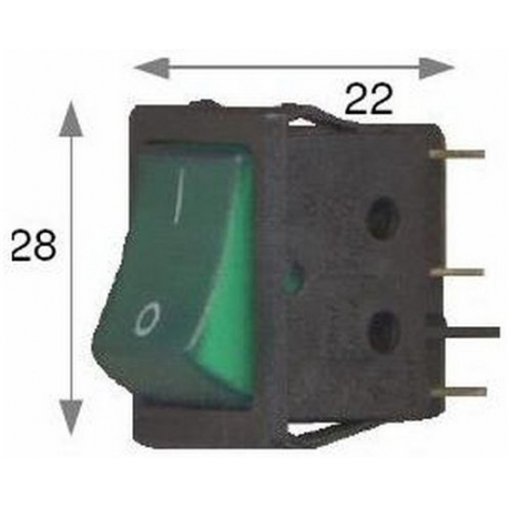 INTERRUPTEUR ON/OFF 16A VERT - ZRQ6507